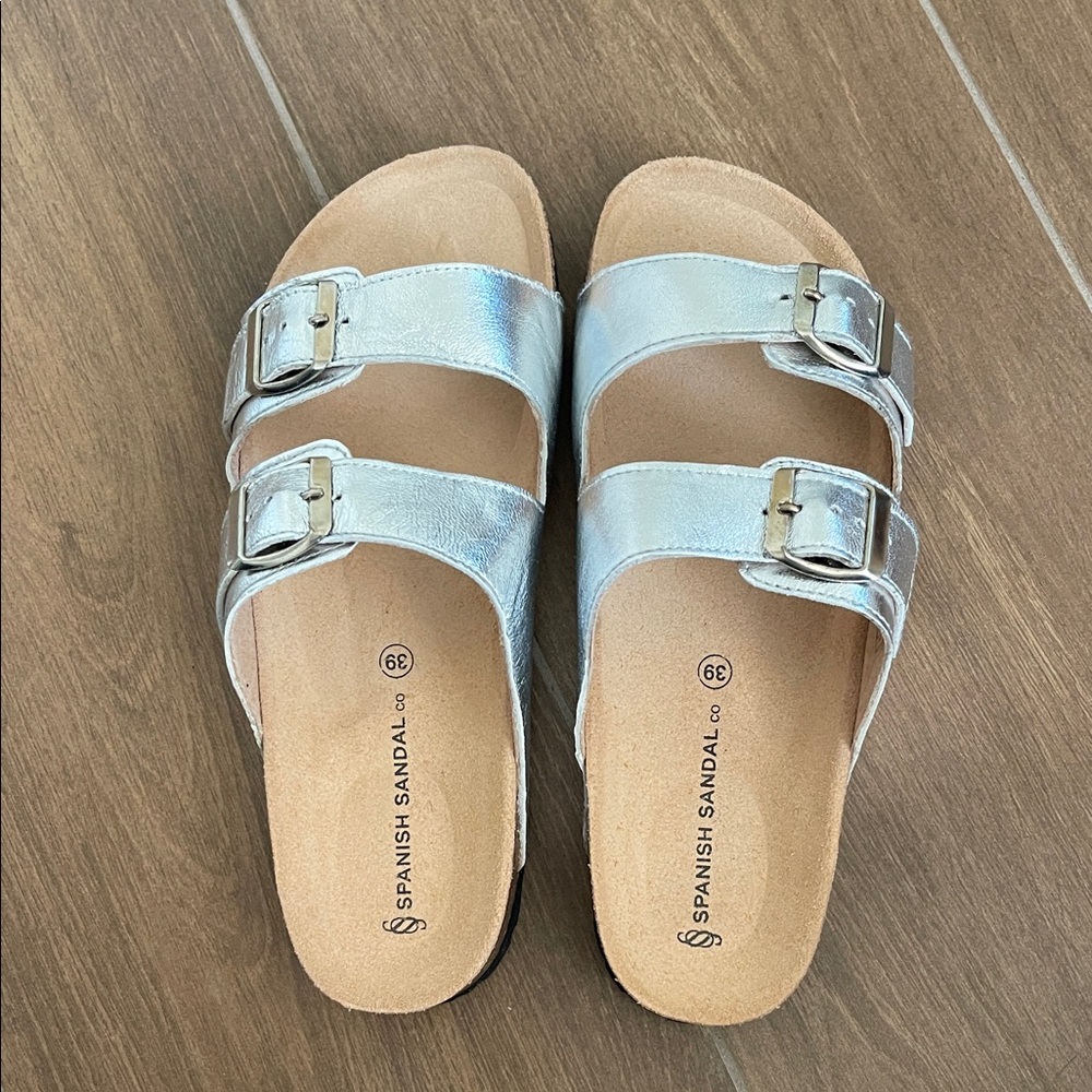 Women's Silver Nordic sandals by the Spanish Sandal Co…Birkenstock alternative